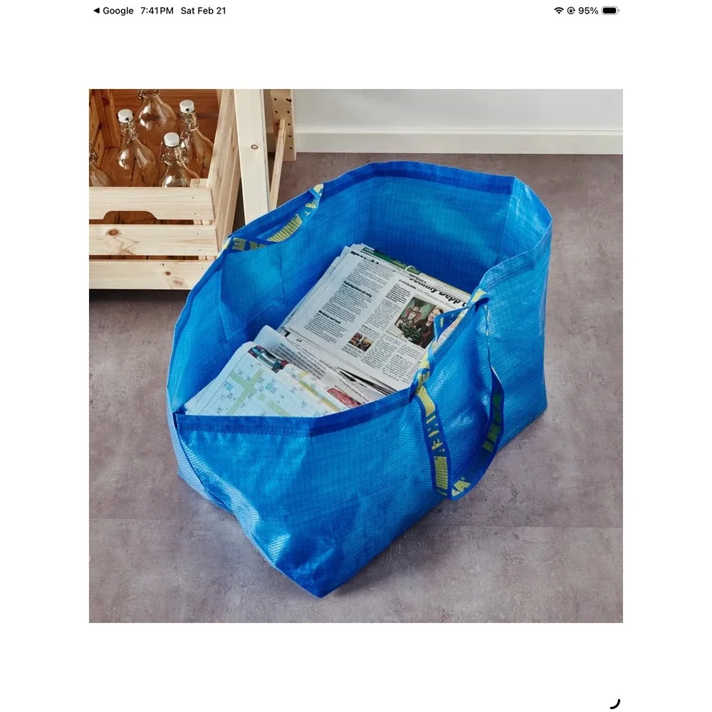 IKEA Frakta Blue Shopping Bags Set of 4 Extra Large Reusable Totes 172.283.40